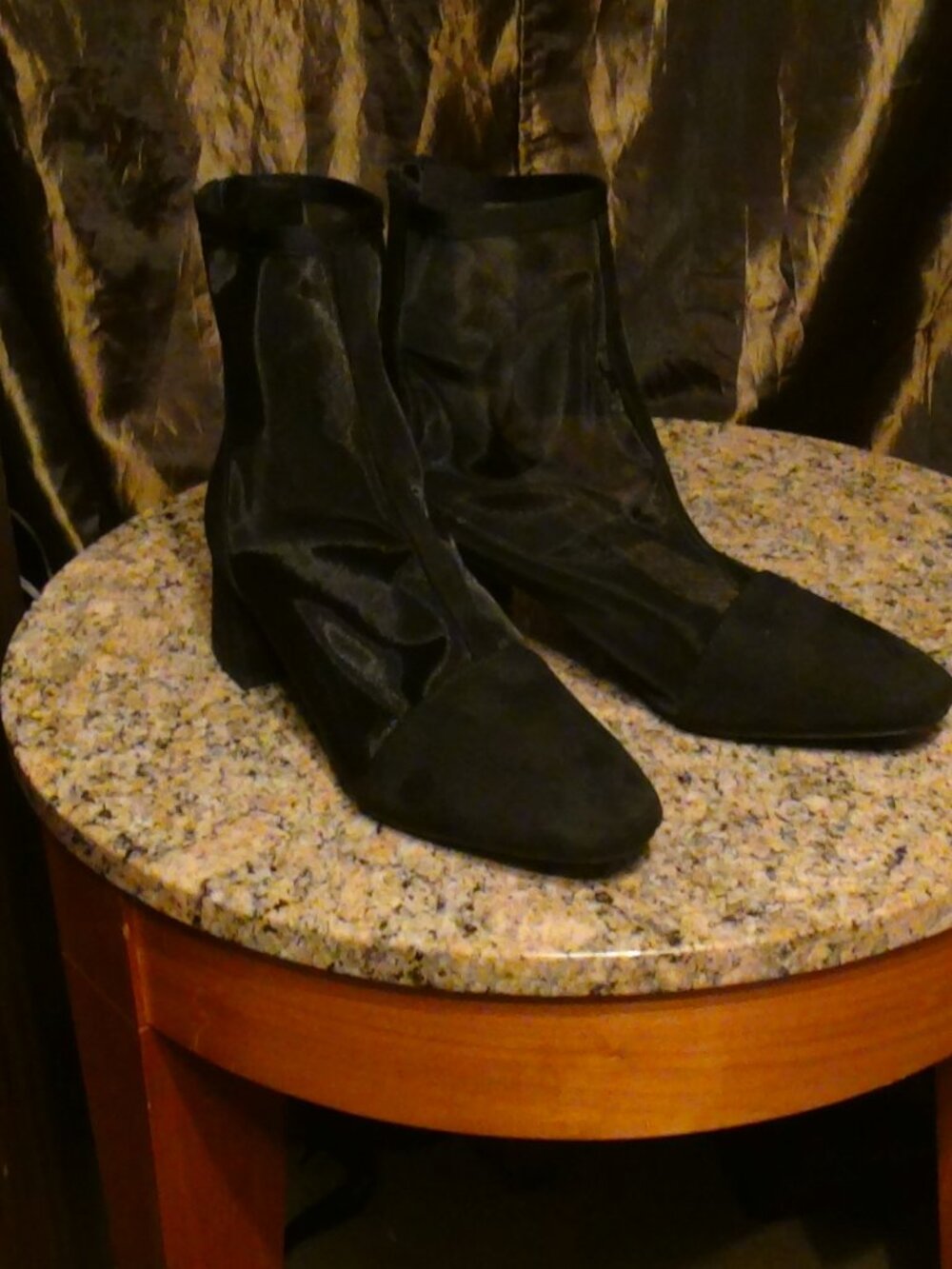 Women’s Celaena Mid-calf 1.75" Heel See-thru Boots Size 9 Black A New Day - Picture 2 of 13
